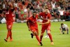 Toronto FC defender Ashtone Morgan (5) celebrates his goal with teammate Jonathan Osorio (21) during second half MLS Soccer action against the New York Red Bulls, in Toronto on Wednesday, July 17, 2019. THE CANADIAN PRESS/Nathan Denette