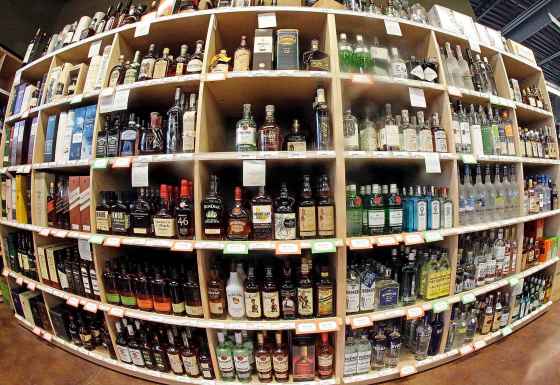 CPThis June 16, 2016 file photo made with a fisheye lens shows bottles of alcohol during a tour of a state liquor store in Salt Lake City. A plebiscite will be held May 8 whether to allow the sale of alcohol in a number of communities in Nova Scotia. THE CANADIAN PRESS/AP /Rick Bowmer