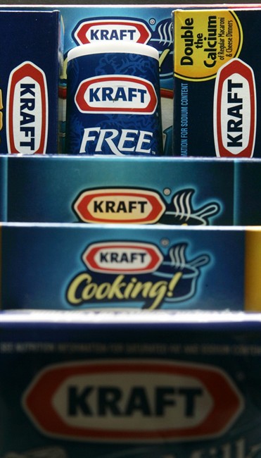 FILE - In this file photo taken July 24, 2006, a selection of Kraft food products is seen in Chicago. Kraft shareholders have approved the sale of the company to ketchup maker H.J. Heinz, creating one of the world's largest food companies with annual revenue of about $28 billion. (AP Photo/Charles Rex Arbogast, file)