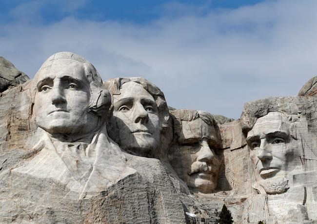 FILE - This March 22, 2019 file photo shows Mount Rushmore in Keystone, S.D. Major construction projects at the Mount Rushmore National Memorial in South Dakota are scheduled to begin next week of July 7, 2019. The National Park Service says work will continue through much of 2020. (AP Photo/David Zalubowski, File)