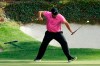 FILE - In this April 8, 2018, file photo, Patrick Reed reacts to his birdie on the 12th hole during the fourth round at the Masters golf tournament in Augusta, Ga. Reed will try to become the first back-to-back Masters champion since Tiger Woods in 2002. (AP Photo/David J. Phillip, File)