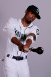 FILE - This is a Feb. 18, 2019, file photo showing Dee Gordon of the Seattle Mariners baseball team. Gordon is healthy again and back at his normal position. He expects to be back up to speed in his second season with the Mariners. (AP Photo/Charlie Riedel, File)