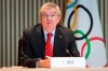 FILE - In this Oct. 2, 2019, file photo, International Olympic Committee president Thomas Bach speaks at the opening of the executive board meeting of the IOC at the Olympic House in Lausanne, Switzerland. The incoming leader of the World Anti-Doping Agency asked for more money. The International Olympic Committee said `yes.‚Äô IOC president Thomas Bach pledged $10 million to fight doping in sports, half of which would go toward storing samples from pre-Olympics testing for 10 years and the other half toward investigations and research. (Laurent Gillieron/Keystone via AP, File)