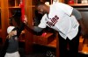 FILE - In this Jan. 19, 2018, file photo, Minnesota Twins' Michael Pineda greets a young fan during the baseball team's TwinsFest in Minneapolis. The Twins signed Michael Pineda more than a year before he'll be cleared to pitch, aiming for what could be a bargain for the rotation this season if the big right-hander bounces back from elbow surgery.(AP Photo/Hannah Foslien, File)