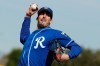 FILE - In this Wednesday, Feb. 20, 2019 file photo, Kansas City Royals pitcher Kyle Zimmer throws during spring training baseball practice in Surprise, Ariz. Kansas City right-hander Kyle Zimmer finally made it to the major leagues after a prank by Royals manager Ned Yost, who told the pitcher he was going to Triple-A Omaha. What Yost didn‚Äôt say at first was that Zimmer was headed there for the Royals‚Äô exhibition game and then would leave with the big league team for Kansas City and the opener against the Chicago White Sox.(AP Photo/Charlie Riedel, File)