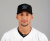 FILE - This is a 2019 photo showing Victor Victor Mesa of the Miami Marlins baseball team. Marlins outfield prospect VÃ­ctor VÃ­ctor Mesa has been diagnosed with a grade one right hamstring strain and reassigned to minor league rehabilitation, a setback in the development of the highly regarded Cuban defector. Mesa underwent an MRI after being hurt Sunday, Feb. 24, in a spring training game against the Pittsburgh Pirates. (AP Photo/Jeff Roberson, File)