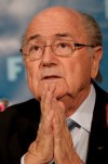 FILE - In this Dec. 19, 2014, file photo, FIFA President Sepp Blatter attends a press conference in Marrakech, Morocco. Blatter, who stepped down as FIFA's president in 2015, gave a rare interview to Sports Illustrated to discuss starting the Women's World Cup in 1991 and how he has seen the event grow. (AP Photo/Christophe Ena, File)