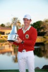 FILE - In this Sunday, March 18, 2018 file photo, Rory McIlroy, of Northern Ireland, poses with the championship trophy after winning the Arnold Palmer Invitational golf tournament in Orlando, Fla. McIlroy has started this year with four straight top 5s, but his last win was a year ago at Bay Hill. (AP Photo/Phelan M. Ebenhack, File)