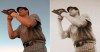 At left is a scene from a commercial showing New York Yankees baseball player Adam Ottavino preparing to pitch to Babe Ruth. At right is the same photo, edited with Adobe After Effects software. Back in December, Ottavino told the MLB.com's Statcast podcast: 