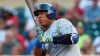 FILE - In this Tuesday, July 10, 2018 file photo, Kansas City Royals' Salvador Perez bats against the Minnesota Twins in the first inning of a baseball game in Minneapolis. Kansas City Royals All-Star catcher Salvador Perez damaged the ulnar collateral ligament in his right elbow, raising the possibility the 2015 World Series MVP may need Tommy John surgery and miss the season. Perez was hurt during a workout on Wednesday, Feb. 27, 2019. (AP Photo/Jim Mone, File)