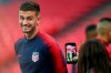 FILE - In this Nov. 14, 2018, file photo, United States national soccer team player Matt Miazga has his picture taken during a training session at Wembley Stadium in London. Miazga has been recalled by Chelsea from his unsuccessful loan to Nantes in France's Ligue 1 and loaned for the rest of the season to relegation-threatened Reading in England's second-tier League Championship. (AP Photo/Tim Ireland, File)