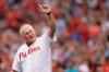 FILE - In this Aug. 12, 2017, file photo, Philadelphia Phillies' Charlie Manuel waves to the crowd before a baseball game against the New York Mets in Philadelphia. The Phillies have hired former manager Charlie Manuel to replace John Mallee as hitting coach. Manuel was working as senior adviser to the general manager. The Phillies announced Tuesday, Aug. 13, 2019, that he would assume his new position for the remainder of the season. (AP Photo/Matt Slocum, File)