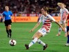 FILE - In this Aug. 31, 2018, file photo, United States' Tierna Davidson shoots against Chile during the second half of an international friendly soccer match, in Carson, Calif. Defender Tierna Davidson has decided to skip her senior season at Stanford and play professionally in the National Women‚Äôs Soccer League. The NWSL draft was being held on Thursday, Jan. 10, 2019, in Chicago. (AP Photo/Marcio Jose Sanchez, File)