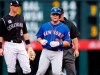 FILE - In this Wednesday, June 20, 2018 file photo, New York Mets' Devin Mesoraco stands at second after hitting a two-run double off Colorado Rockies starting pitcher Chad Bettis during the first inning of a baseball game in Denver. Catcher Devin Mesoraco is staying with the New York Mets, agreeing to a minor league contract, Thursday, Feb. 7, 2019. If added to the 40-man roster, the 30-year-old would get a one-year contract paying at a rate of $1.75 million while in the major leagues. (AP Photo/David Zalubowski, File)