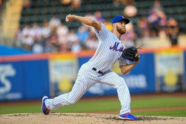 New York Mets starting pitcher Zack Wheeler throws during the first inning of a baseball game against the Pittsburgh Pirates, Friday, July 26, 2019, in New York. (AP Photo/Corey Sipkin)
