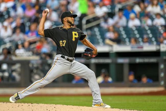 Pittsburgh Pirates starting pitcher Dario Agrazal (67) throws during the second inning of a baseball game against the New York Mets, Friday, July 26, 2019, in New York. (AP Photo/Corey Sipkin)