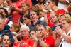 FILE - In this July 17, 2018, file photo, Supreme Court nominee Brett Kavanaugh, center, applauds before the Major League Baseball All-Star Game at Nationals Park in Washington. Nationals Park, 1 and a half miles south of the Capitol, has long been considered a bipartisan oasis where Republicans and Democrats can set aside their differences while dissecting the manager’s bullpen moves. (AP Photo/Patrick Semansky)