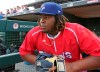 FILE - In this July 31, 2018, file photo, Buffalo Bisons third baseman Vladimir Guerrero Jr. looks on before a minor league baseball against the Lehigh Valley IronPigs in Buffalo, N.Y. The Toronto Blue Jays top prospect says he feels ready to finally make the jump to the majors, while adding the decision is out of his control. Blue Jays assistant general manager Joe Sheehan said this week the team is still evaluating when to make the move. (AP Photo/Jeffrey T. Barnes, File)