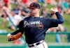 FILE - In this Friday, March 15, 2019, file photo, Atlanta Braves' Sean Newcomb pitches against the Miami Marlins in the second inning of a spring baseball exhibition game in Kissimmee, Fla. Newcomb appears to be one of the few certainties in the Braves' unsettled rotation. (AP Photo/John Raoux, File)