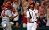 FILE - In this Sept. 5, 2018, file photo, Washington Nationals' Michael Taylor reacts after he struck to to end the baseball game as St. Louis Cardinals catcher Francisco Pena (46) pumps his fist in Washington. Washington defeated Taylor in the first salary arbitration decision this year. Taylor will receive the team's offer of $3.25 million rather than his request of $3.5 million, Friday, Feb. 1, 2019. (AP Photo/Nick Wass, File)