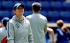 FILE - In this Saturday, May 25, 2019, file photo, United States women's national soccer team head coach Jill Ellis smiles during a training session at Red Bull Arena in Harrison, N.J. Ellis has criticized FIFA, soccer‚Äôs international governing body, for scheduling two other finals, for the CONCACAF Gold Cup and the Copa America, on the same day as the Women's World Cup championship game. (AP Photo/Steve Luciano, File)