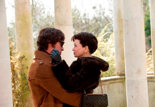 This image released by Roadside Attractions shows Finn Wittrock, left, and Rene´e-Zellweger as Judy Garland in a scene from 