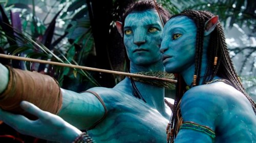 FILE - This image released by 20th Century Fox shows the characters Neytiri, right, and Jake in a scene from the 2009 movie 
