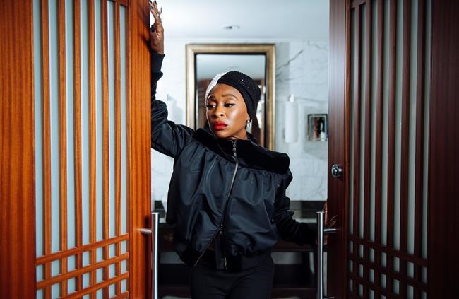 This Sept, 10, 2019 photo shows actress Cynthia Erivo posing for a portrait at the Shangri-La Hotel to promote the film