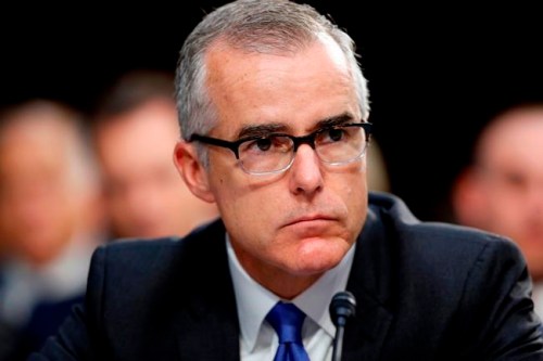 FILE - In this June 7, 2017, file photo, then-FBI acting director Andrew McCabe listens during a Senate Intelligence Committee hearing about the Foreign Intelligence Surveillance Act, on Capitol Hill in Washington. A ‚Äú60 Minutes‚Äù interview with fired FBI deputy director Andrew McCabe helped make the CBS news magazine one of TV‚Äôs top-rated programs. According to Nielsen figures released Wednesday, Feb. 20, 2019, ‚Äú60 Minutes‚Äù drew 9.7 million viewers and was the third most-watched show last week. (AP Photo/Alex Brandon, File)