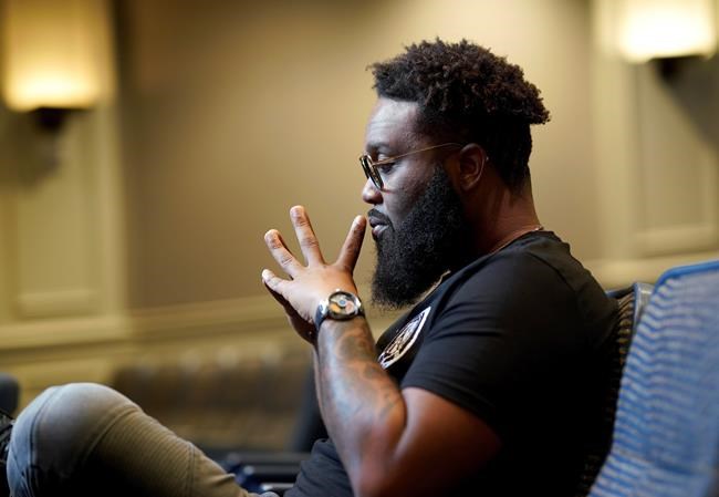 This July 5, 2019 photo shows Blanco Brown during a photo session in Nashville, Tenn. Brown, who is signed to a Nashville record label, has been mixing country and rap sounds for years. His song “The Git Up” has shot to No. 1 on Billboard’s Hot Country Songs chart in just five weeks. (Photo by Donn Jones/Invision/AP)