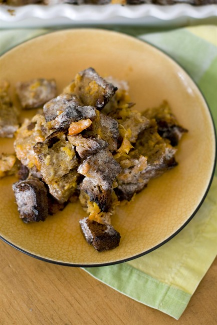 Matthew Mead / Associated Press
A plate of sweet potato bread pudding with whiskey hard sauce.