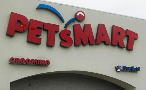 FILE - This May 24, 2005, file photo shows a sign of a pet store chain, PetSmart, in Warwick, R.I. PetSmart‚Äôs online pet store Chewy is selling its stock in an initial public offering that may revive memories of the days when its breed of internet retailing seemed like a lost cause. The Dania Beach, Florida, company is setting out to raise $100 million, but that figure listed in documents filed Monday, April 29, 2019, is likely to change in the weeks ahead as Chewy's bankers gauge investor demand for the IPO. (AP Photo/Stew Milne, File)