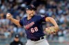 Minnesota Twins starting pitcher Randy Dobnak (68) delivers against the New York Yankees during the first inning of Game 2 of an American League Division Series baseball game, Saturday, Oct. 5, 2019, in New York. (AP Photo/Frank Franklin II)