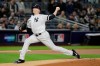 New York Yankees starting pitcher James Paxton delivers against the Minnesota Twins during the first inning of Game 1 of an American League Division Series baseball game, Friday, Oct. 4, 2019, in New York. (AP Photo/Seth Wenig)