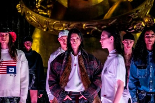 Models walk the runway during the Alexander Wang fashion show, Friday, May 31, 2019, in New York. (AP Photo/Jeenah Moon)