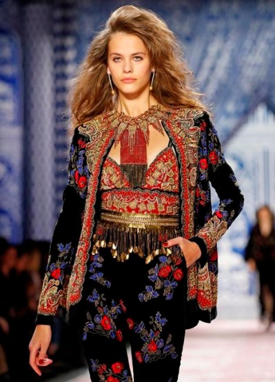 The latest fashion from Naeem Khan is modeled during Fashion Week Tuesday, Feb. 12, 2019, in New York. (AP Photo/Kathy Willens)