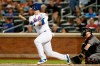 New York Mets' Pete Alonso watches his solo home run during the first inning of a baseball game against the Arizona Diamondbacks, Monday, Sept. 9, 2019, in New York. (AP Photo/Kathy Willens)