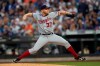 Washington Nationals starting pitcher Stephen Strasburg delivers during the first inning of a baseball game against New York Mets, Friday, Aug. 9, 2019, in New York. (AP Photo/Mary Altaffer)