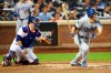 Los Angeles Dodgers' Corey Seager watches the ball after hitting a single during the seventh inning of a baseball game against the New York Mets, Saturday, Sept. 14, 2019, in New York. (AP Photo/Mary Altaffer)