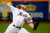 New York Mets starting pitcher Noah Syndergaard throws to Milwaukee Brewers' Yasmani Grandal during the third inning of a baseball game, Saturday, April 27, 2019, in New York. (AP Photo/Julio Cortez)