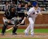 New York Mets' Jacob deGrom follows through on a RBI single during the sixth inning of the team's baseball game against the Miami Marlins Saturday, May 11, 2019, in New York. (AP Photo/Frank Franklin II)