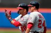 Washington Nationals' Gerardo Parra (88) reacts after hitting a two-run single off New York Mets relief pitcher Robert Gsellmann during the eighth inning of a baseball game, Thursday, May 23, 2019, in New York. (AP Photo/Julio Cortez)