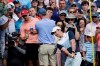 Rory McIlroy, of Northern Ireland, chips from the edge of the third hole green in the final round of the Northern Trust golf tournament at Liberty National Golf Course, Sunday, Aug. 11, 2019, in Jersey City, N.J. (AP Photo/Mark Lennihan)