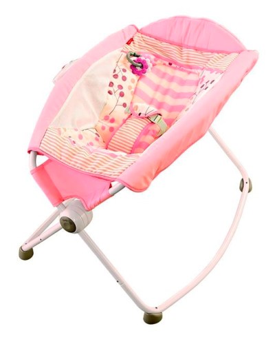 This undated photo provided by the U.S. Consumer Product Safety Commission shows the Fisher-Price Rock 'n Play Sleeper. Fisher-Price is recalling nearly 5 million infant sleepers after more than 30 babies rolled over in them and died since the product was introduced in 2009. The U.S. Consumer Product Safety Commission says that anyone who bought any models of the Fisher-Price Rock 'n Play sleeper should stop using it right away and contact Fisher-Price for a refund. The recall covers about 4.7 million of the sleepers, which cost between $40 and $149. (U.S. Consumer Product Safety Commission via AP)
