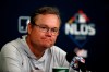 FILE - In this Oct. 5, 2019 file photo St. Louis Cardinals manager Mike Shildt listens to a question during a news conference at the baseball National League Division Series in St. Louis. Shildt has been given a new three-year contract through the 2022 season. Shildt was hired in 2018 and his initial deal ran through 2020. (AP Photo/Jeff Roberson, file)