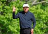 Esteban Toledo waves after making birdie on 14 during the second round of the Senior PGA Championship golf tournament at Oak Hill on Friday, May 24, 2019, in Pittsford, N.Y. (Jamie German/Democrat & Chronicle via AP)