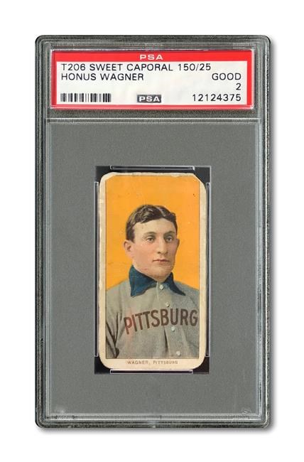 This image provided by SCP Auctions shows a 1909-11 T206 Honus Wagner baseball card. On Tuesday, May 28, 2019, SCP Auctions said that the card was sold privately for $1.2 million. (Courtesy of SCP Auctions via AP)