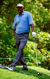 File-This May 20, 2018, file photo shows Vijay Singh waiting to tee off on the second hole during the final round of the Regions Tradition PGA Champions Tour golf tournament, in Birmingham, Ala. Singh withdrew from the U.S. qualifier in Ohio on Monday after shooting 73 in the first round. He hasn't played the U.S. Open since 2012. (AP Photo/Butch Dill, File)