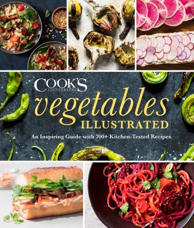 This image provided by America's Test Kitchen in April 2019 shows the cover for the cookbook ‚ÄúVegetables Illustrated.‚Äù It includes a recipe for Grilled Portobello Burgers. (America's Test Kitchen via AP)