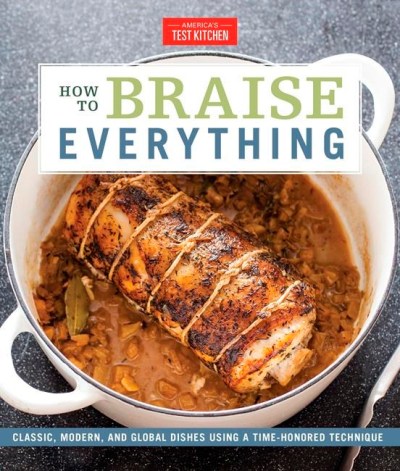 This image provided by America's Test Kitchen in April 2019 shows the cover for the cookbook ‚ÄúHow to Braise Everything.‚Äù It includes a recipe for Chicken Tagine with Olives and Lemon. (America's Test Kitchen via AP)